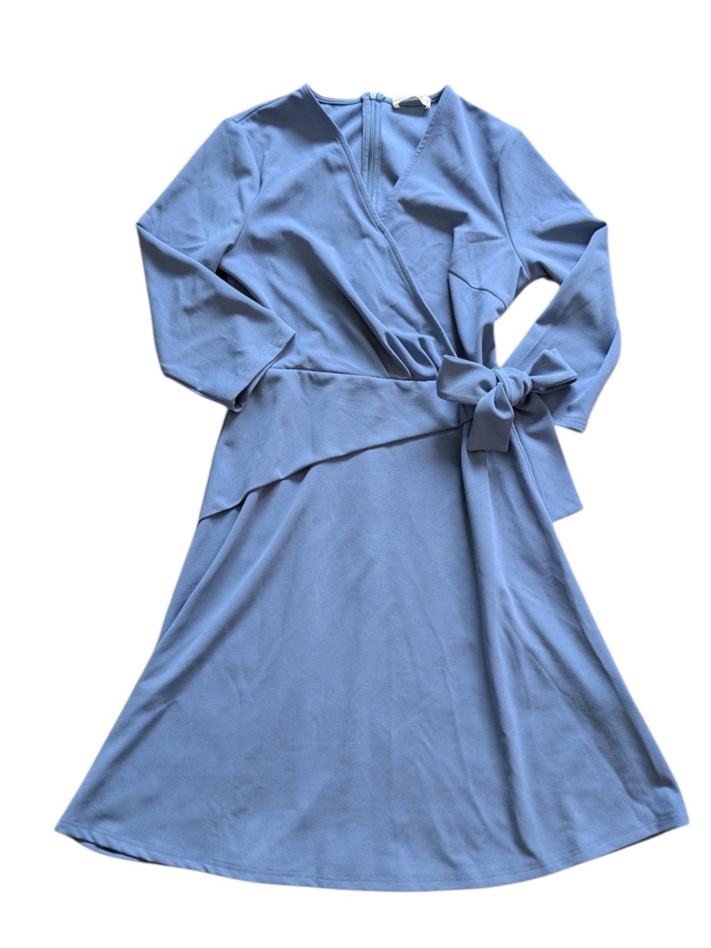 Grace Karen Blue Faux Wrap Dress Size M